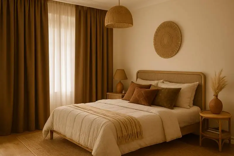 Blockout curtains in bedroom
